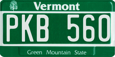 VT license plate PKB560