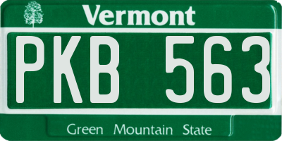 VT license plate PKB563