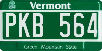 VT license plate PKB564