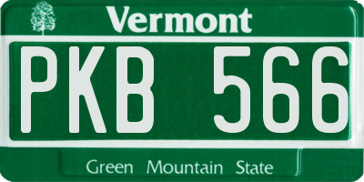 VT license plate PKB566