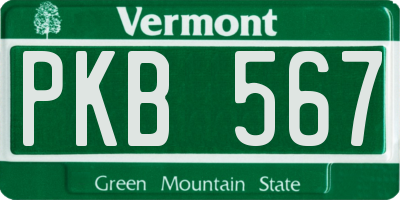 VT license plate PKB567