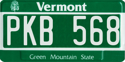 VT license plate PKB568