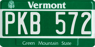 VT license plate PKB572