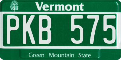 VT license plate PKB575