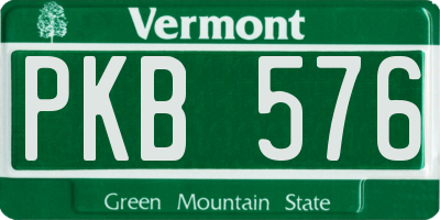 VT license plate PKB576