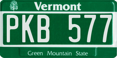 VT license plate PKB577