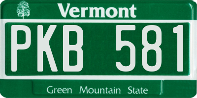 VT license plate PKB581