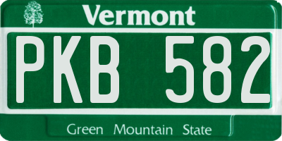 VT license plate PKB582