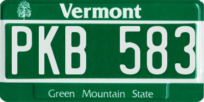 VT license plate PKB583