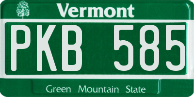 VT license plate PKB585