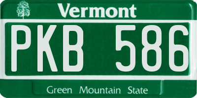 VT license plate PKB586