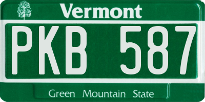 VT license plate PKB587