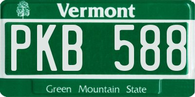 VT license plate PKB588