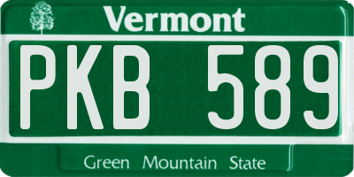 VT license plate PKB589