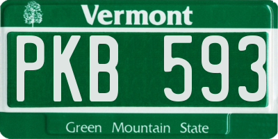 VT license plate PKB593