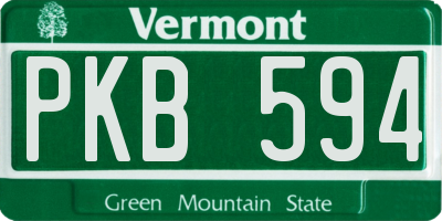 VT license plate PKB594