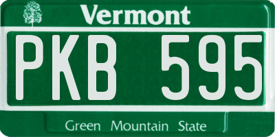 VT license plate PKB595