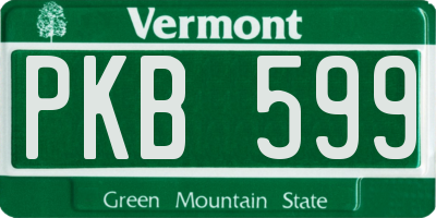 VT license plate PKB599