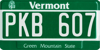 VT license plate PKB607