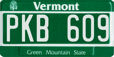 VT license plate PKB609