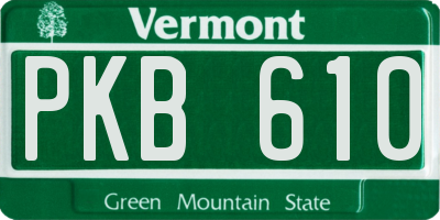VT license plate PKB610