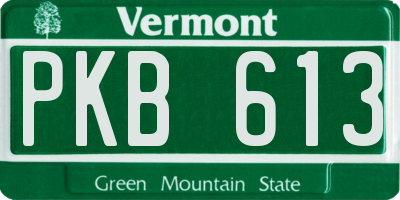 VT license plate PKB613