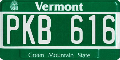 VT license plate PKB616