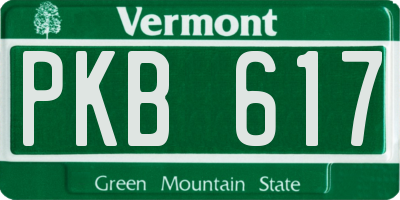 VT license plate PKB617