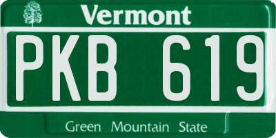 VT license plate PKB619