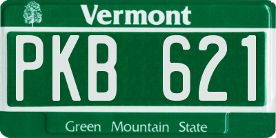 VT license plate PKB621