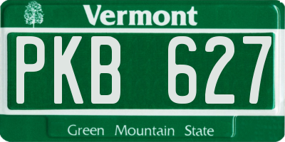 VT license plate PKB627