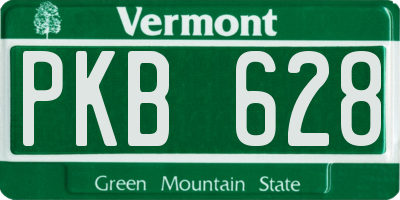 VT license plate PKB628