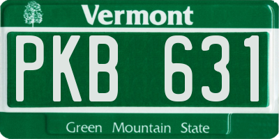 VT license plate PKB631