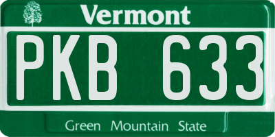 VT license plate PKB633