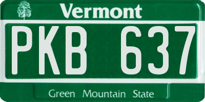 VT license plate PKB637