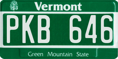 VT license plate PKB646