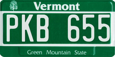 VT license plate PKB655