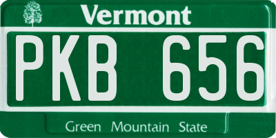 VT license plate PKB656