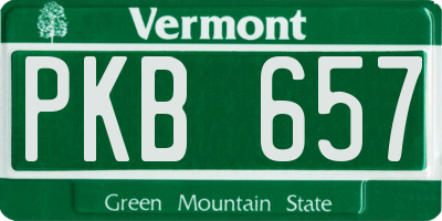 VT license plate PKB657