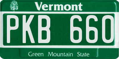 VT license plate PKB660