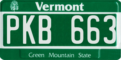 VT license plate PKB663