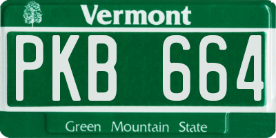 VT license plate PKB664