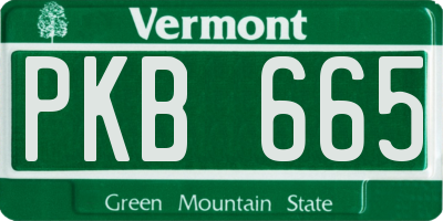 VT license plate PKB665