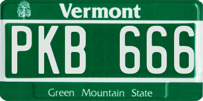 VT license plate PKB666