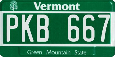 VT license plate PKB667