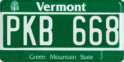VT license plate PKB668