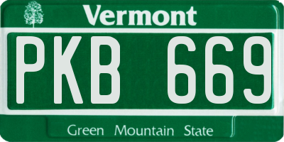 VT license plate PKB669