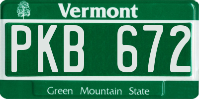 VT license plate PKB672