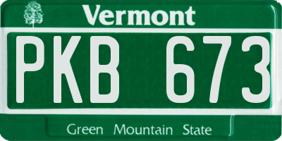 VT license plate PKB673