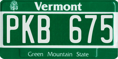 VT license plate PKB675